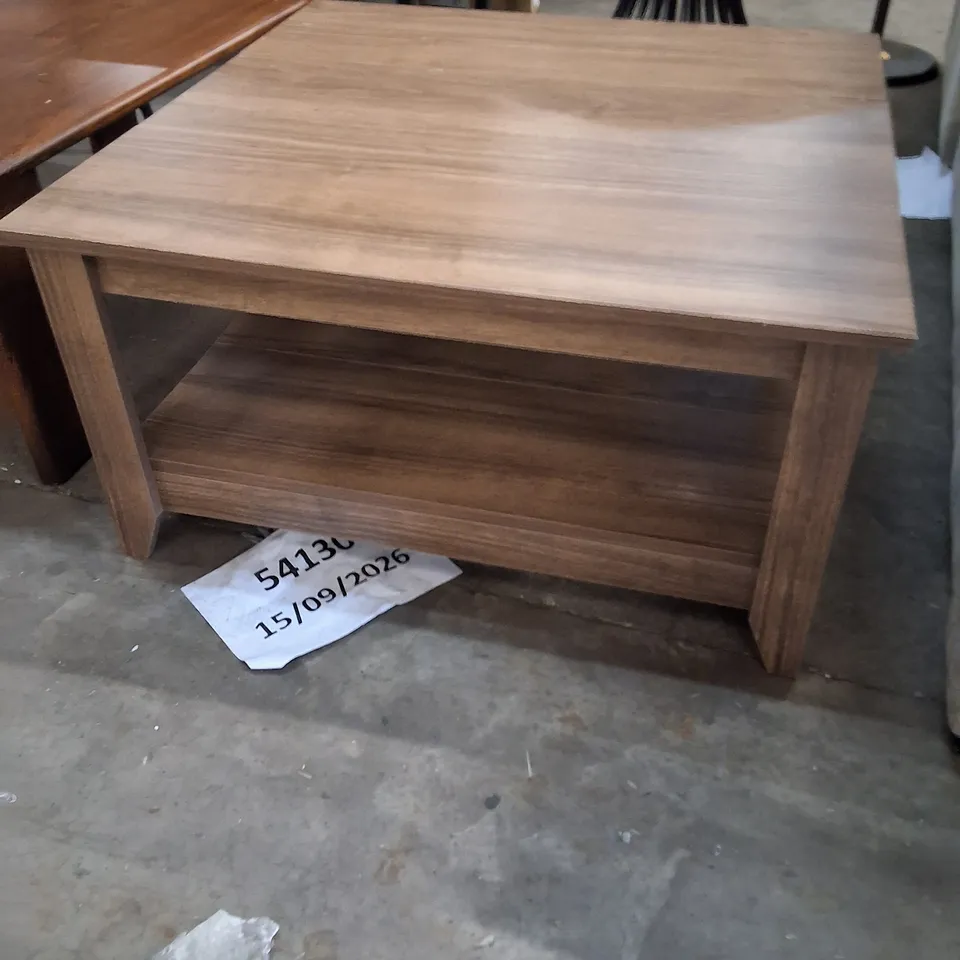 LEA 90CM SQUARE COFFEE TABLE DARK BROWN WOOD