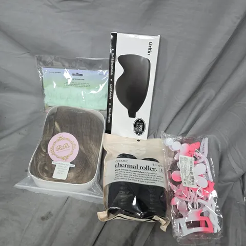 APPROXIMATELY 8 ASSORTED HEALTH & BEAUTY ITEMS TO INCLUDE HAIR EXTENSIONS, THERMA ROLLERS, 3D SLEEP MASK, ETC