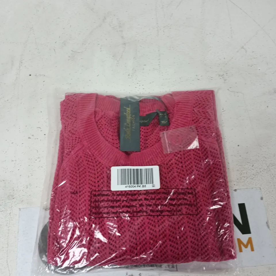 RUTH LANGFORD FASHION PINK KNIT SWEATER – UK M