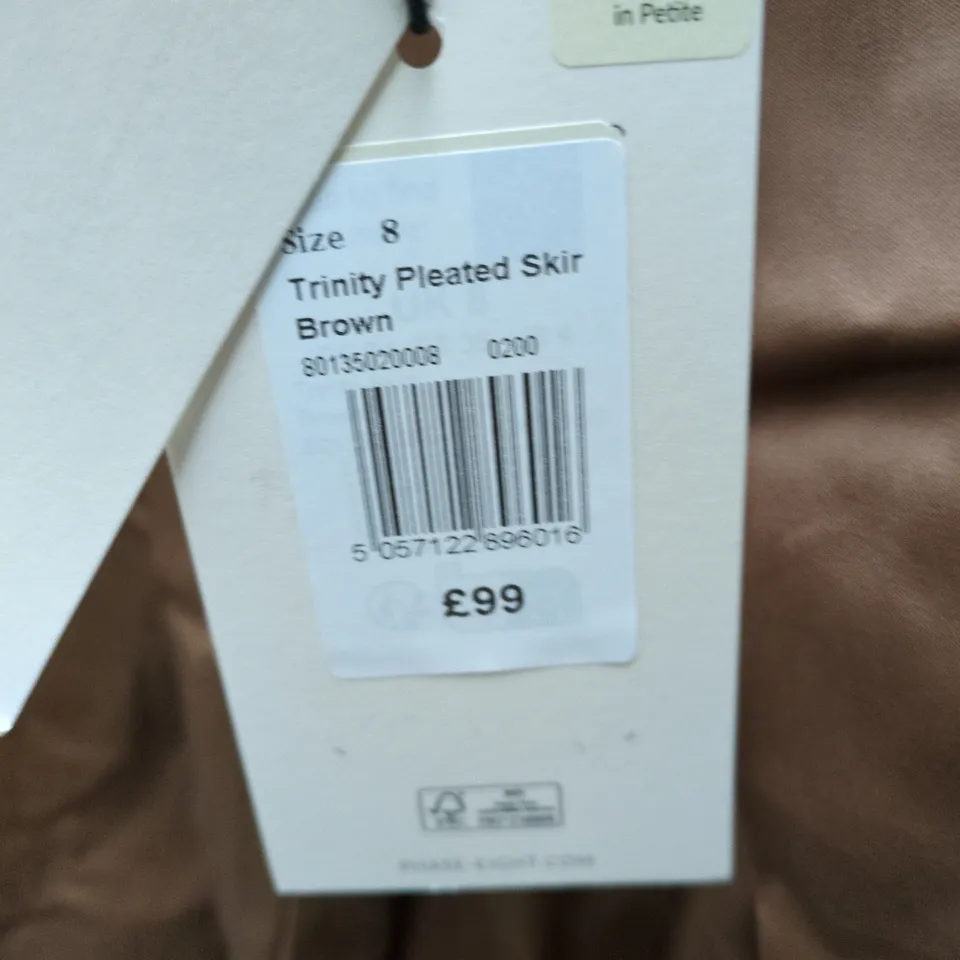 PHASE 8 TRINITY PLEATED SKIRT – BROWN, UK 8