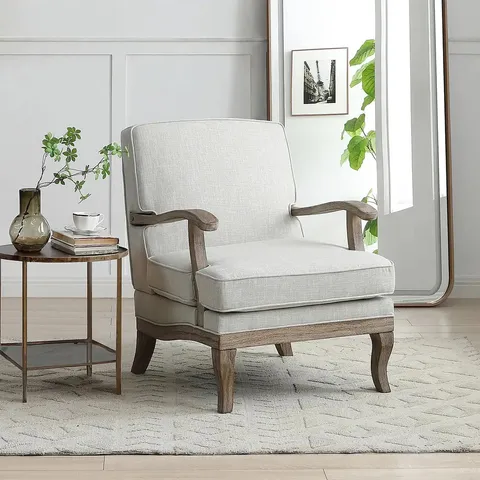 BOXED ESME CREAM LINEN CHAIR (1 BOX)