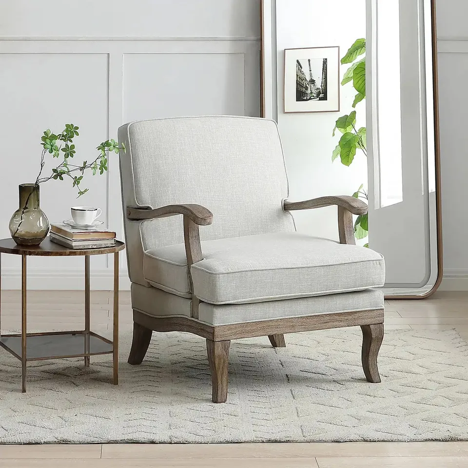 BOXED ESME CREAM LINEN CHAIR (1 BOX) RRP £299