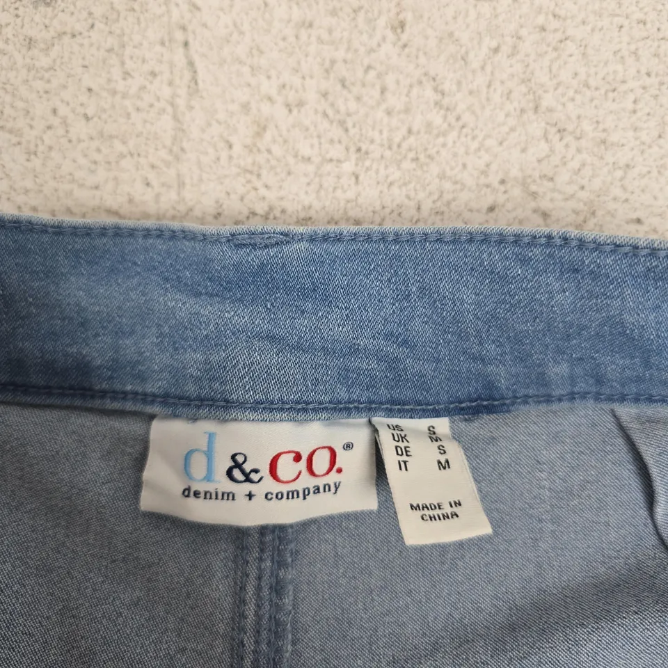 D&CO DENIM + COMPANY WIDE-LEG INDIGO JEANS SIZE M