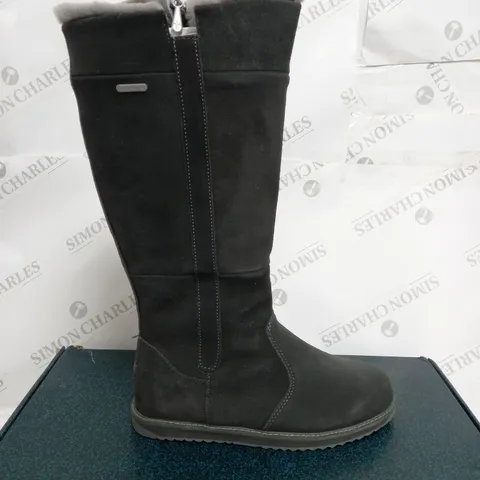 EMU AUSTRALIA "MOONTA" WATERPROOF KNEE LEATHER BOOTS - UK SIZE 7 - BLACK