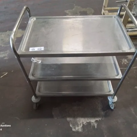 STAINLESS STEEL PORTABLE COMMERCIAL SERVING TROLLY