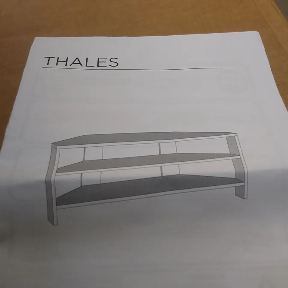 BOXED THALES CORNER TV UNIT - WHITE (1 BOX)