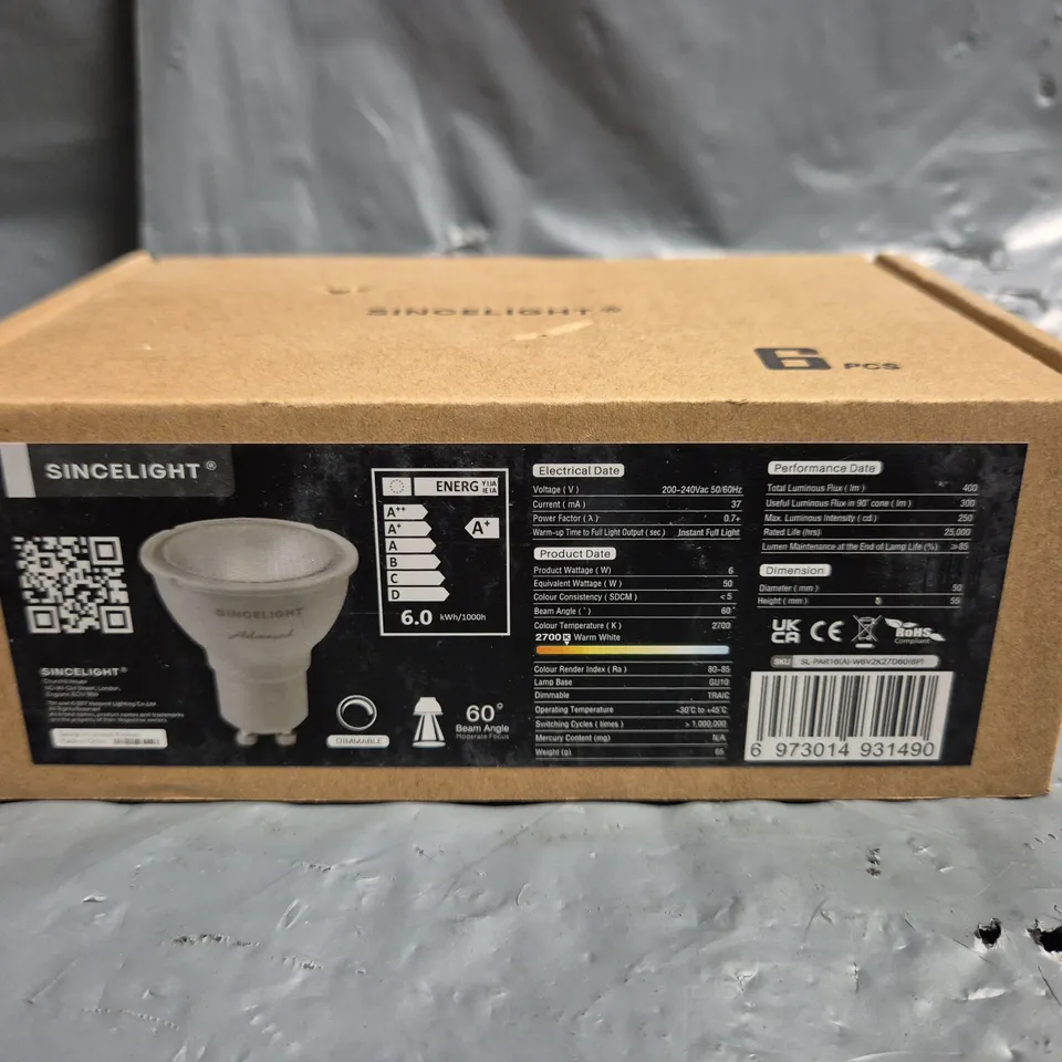 6 SINCELIGHT PAR16 LIGHT BULBS