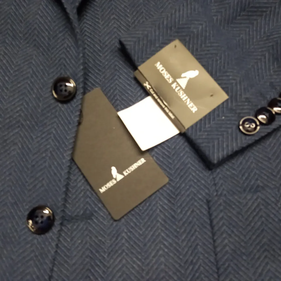 BRAND NEW MOSES KUSHNER 100% WOOL BLUE SUIT JACKET - XL