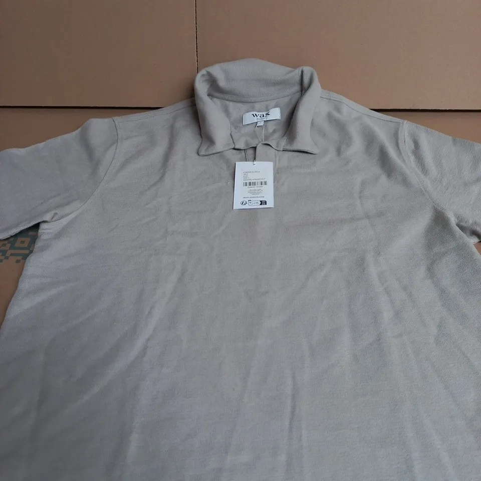 WAX LONDON ATWOOD SS POLO SHIRT – CLAY – UK L
