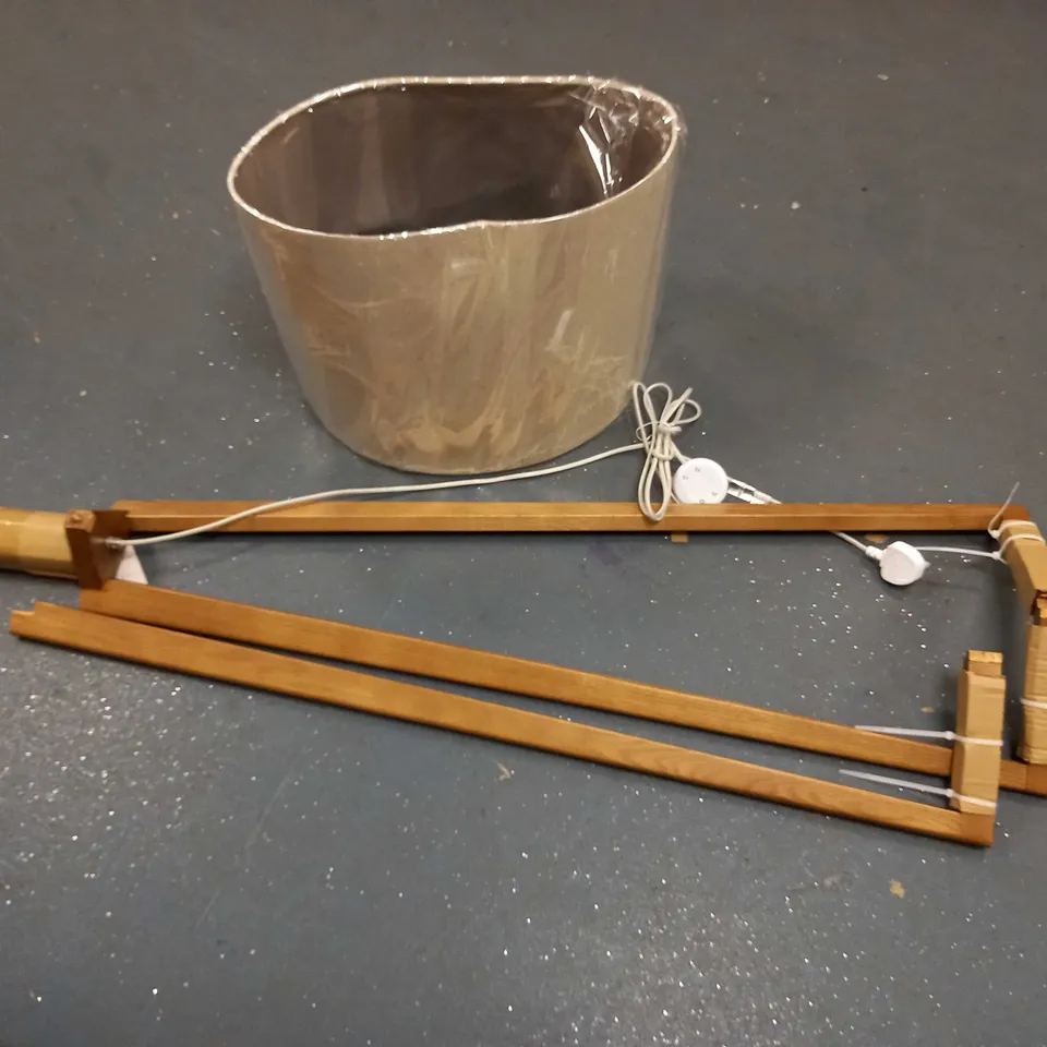 JOHN LEWIS TRINITY WOODEN FLOOR LAMP OAK COLLECTION ONLY 