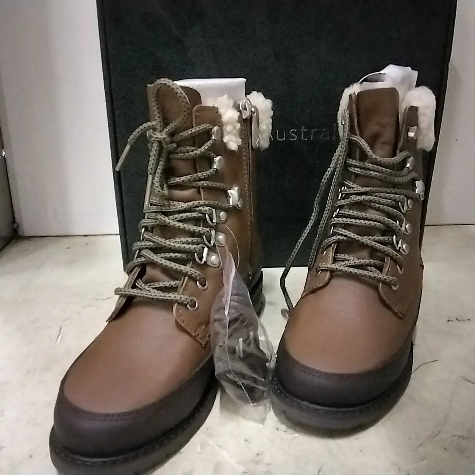 BOXED EMU AUSTRALIA WOMEN'S BOOTS IN OAK , UK 3 , 4 PAIRS 