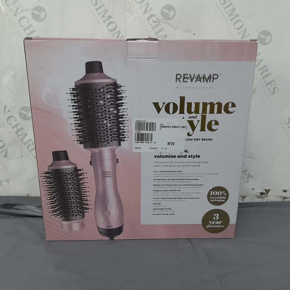 BOX OF 2 REVAMP VOLUME & STYLE 1200W BLOW DRY BRUSH 