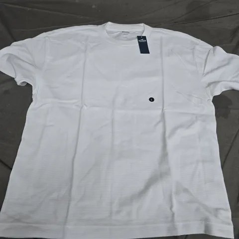 HOLLISTER MEN'S WHITE T‑SHIRT, BOXY FIT, SIZE L