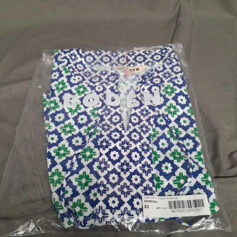 SEALED BODEN PRINTED TIE NECK TOP - UK 10