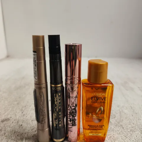L’ORÉAL PARIS MASCARA TRIO & ELVIVE EXTRAORDINARY OIL – HAIR CARE LOT (4 ITEMS)