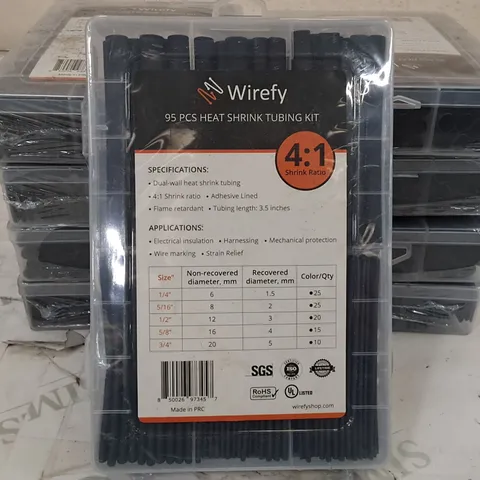 LOT OF 9 WIREFY 95-PIECE HEAT SHRINK TUBING KITS