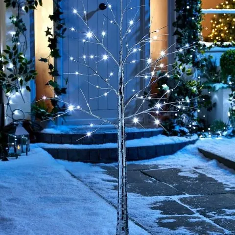 BOXED 5-FOOT PRE LIT SILVER CHRISTMAS TREE