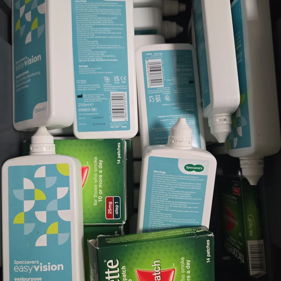 APPROXIMATELY 15 ASSORTED HEALTH PRODUCTS TO INCLUDE NICORETTE & CONTACT LENS SOLUTIONS - COLLECTION ONLY  