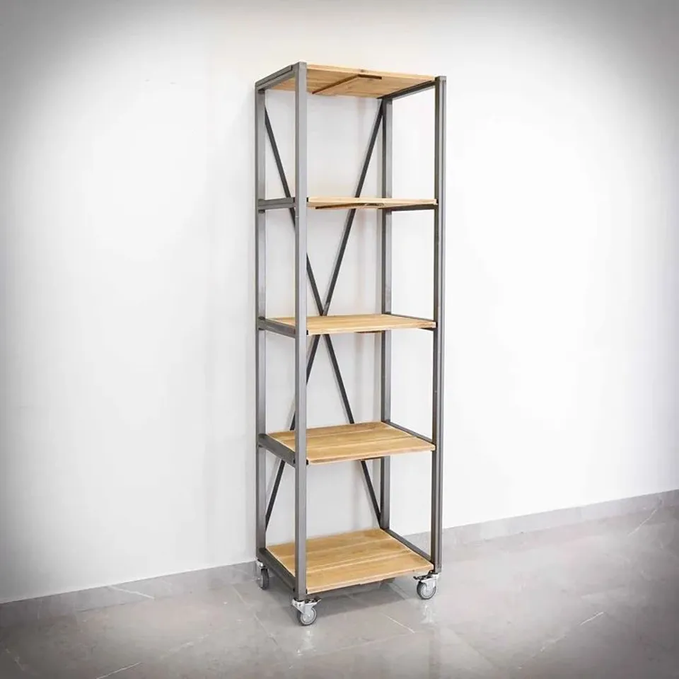 BOXED BRADBURY 195CM IRON ETAGERE BOOKCASE (3 BOXES)