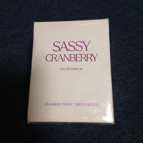 BOXED AND SEALED SASSY CRANBERRY EAU DE PARFUM 100ML