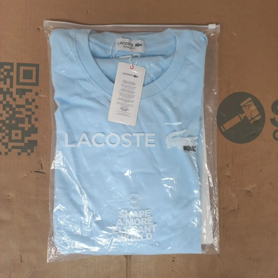 BAGGED LACOSTE REGULAR FIT SHORT SLEEVE CREW NECK T-SHIRT IN BLUE SIZE 3XL