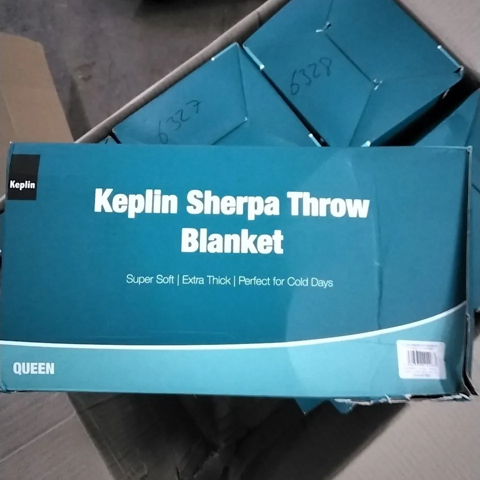 BOXED KEPLIN SHERPA THROW BLANKET - QUEEN SIZE