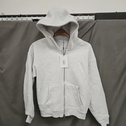 ARNE WOMENS RELAXED ZIP HOODIE IN MARL GREY - MEDIUM