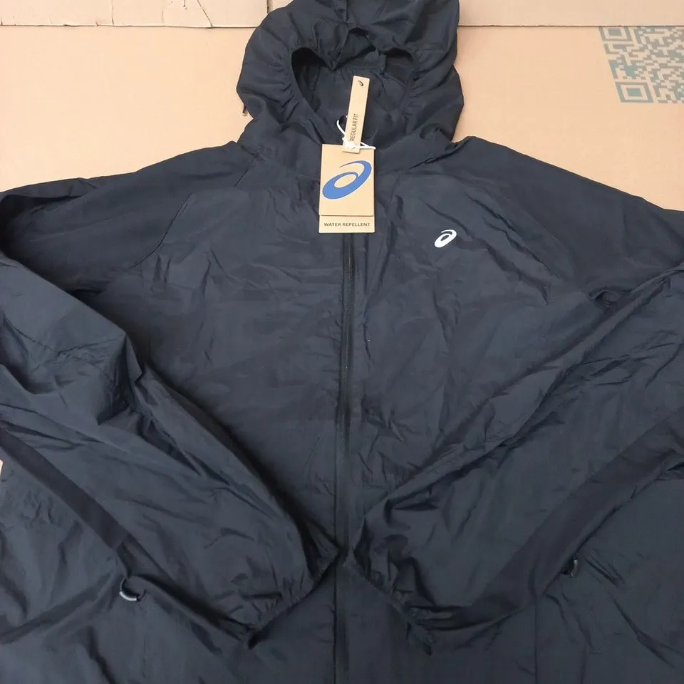 ASICS ROAD PACKABLE JACKET – BLACK, MEN'S - SIZE M
