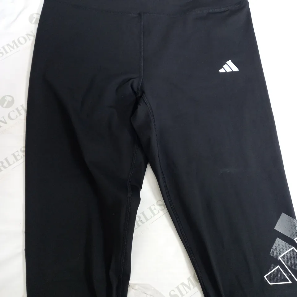 ADIDAS TIGHT FIT STRECH BLACK LEGGINGS - LARGE
