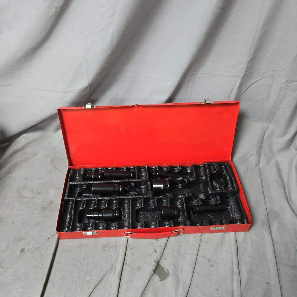 RED SOCKET SET IN CARRYING CASE WITH FOAM INSERTS - NOT COMPLETE SET