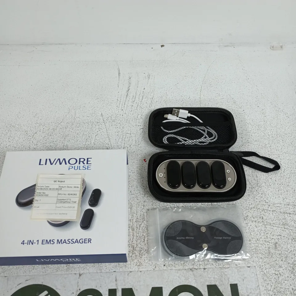 LIVMORE PULSE 4-IN-1 EMS MASSAGER WITH MULTI-PAD ELECTRODE SET