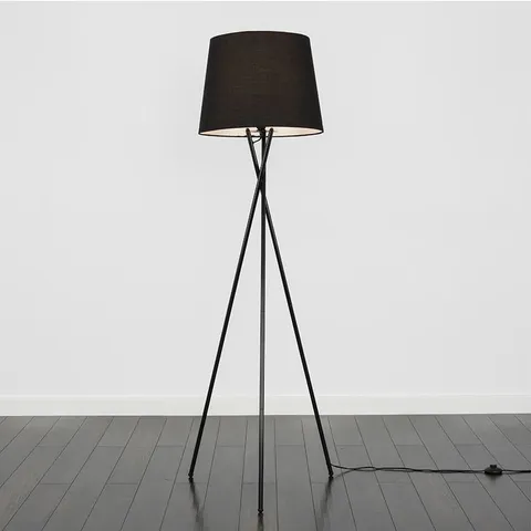 BOXED ANAT 148CM TRIPOD FLOOR LAMP SHADE, BLACK 