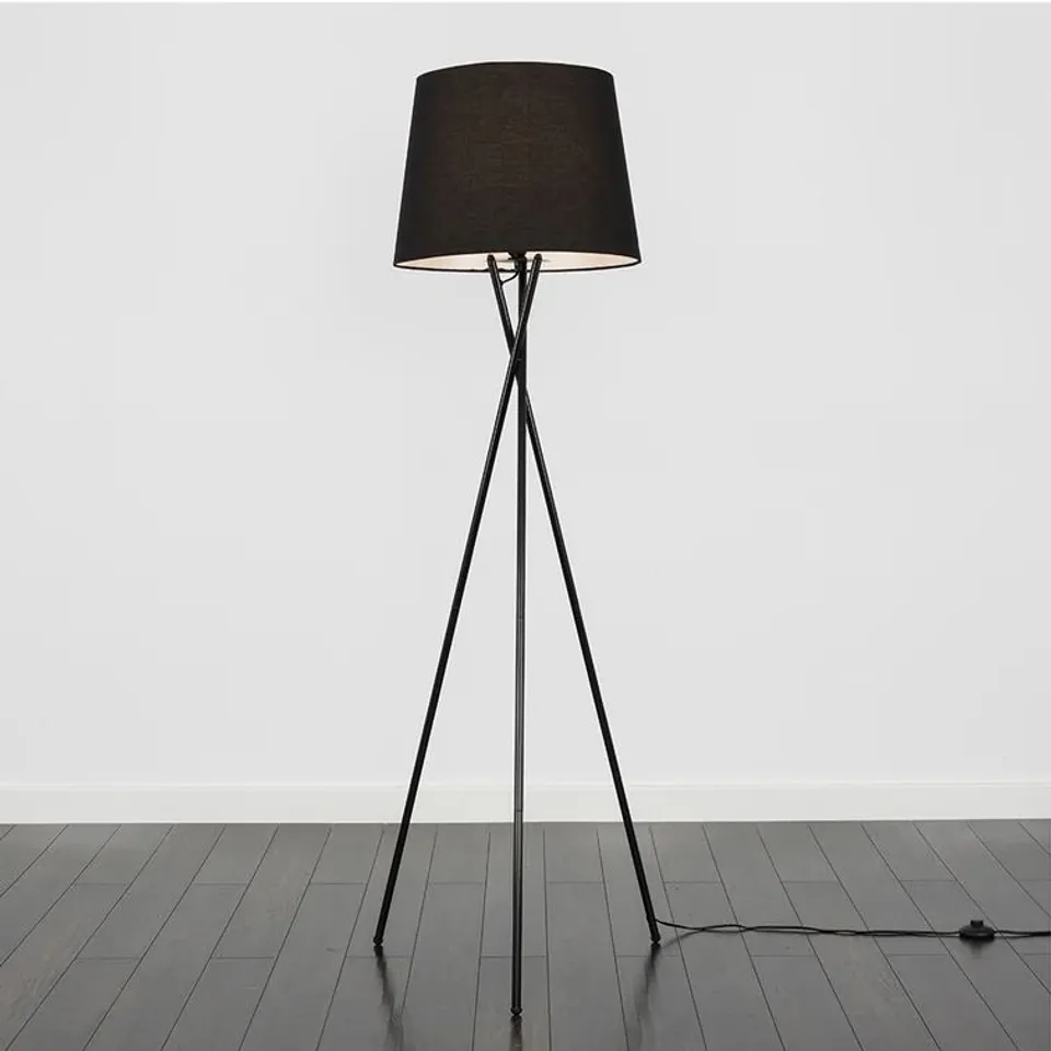 BOXED ANAT 148CM TRIPOD FLOOR LAMP SHADE, BLACK 