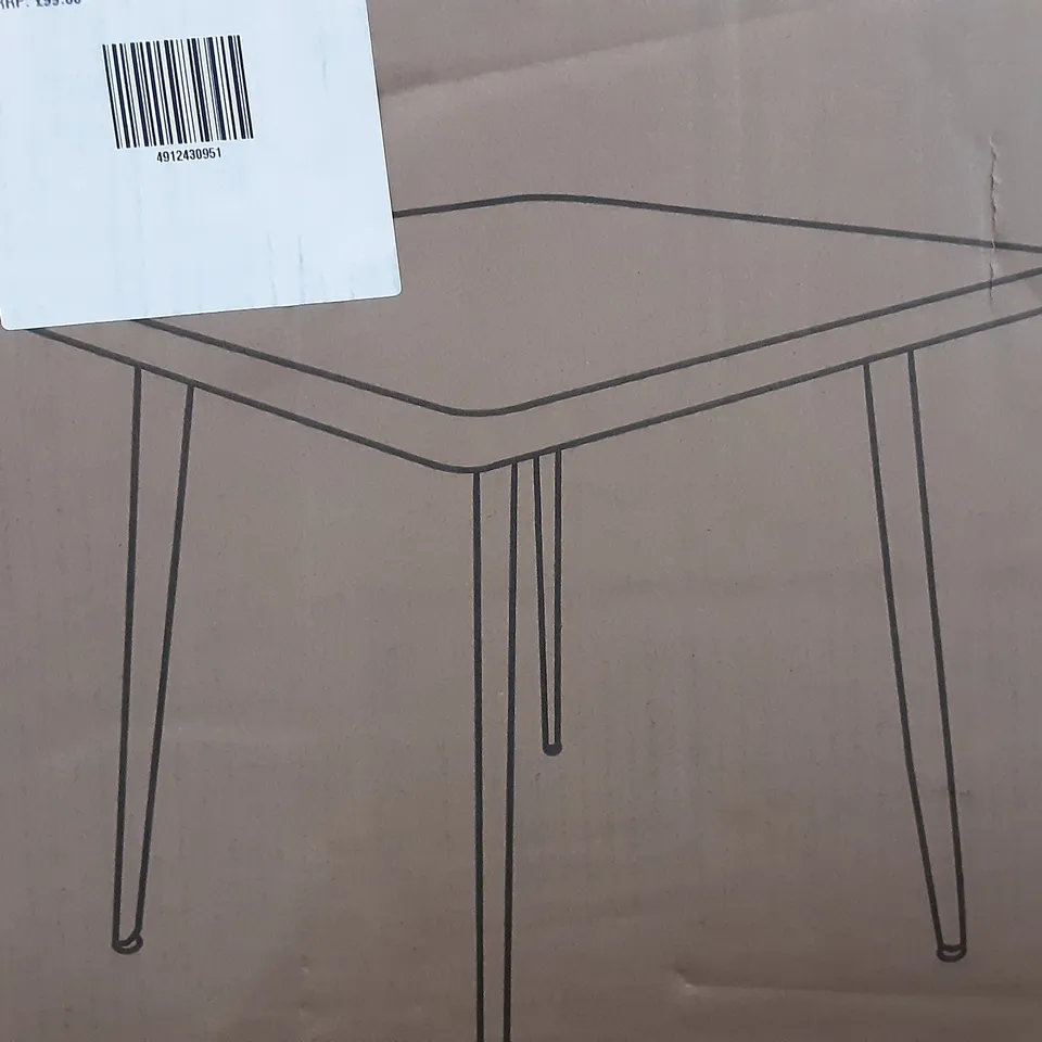 BOXED ZURI SQUARE DINING TABLE IN WHITE - H75 X W75 X D75CM 