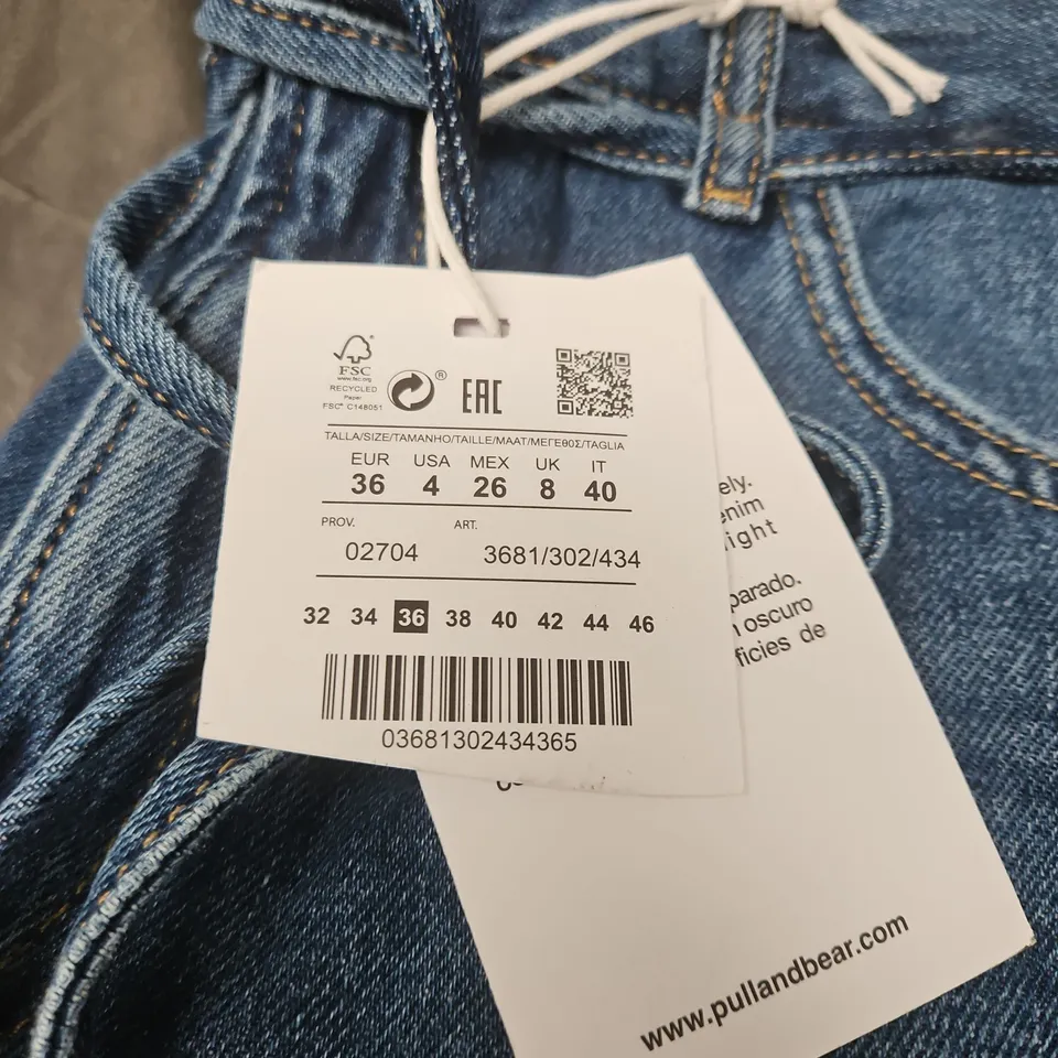 PULL&BEAR BAGGY JEANS – WOMEN'S DENIM, BLUE, UK 8