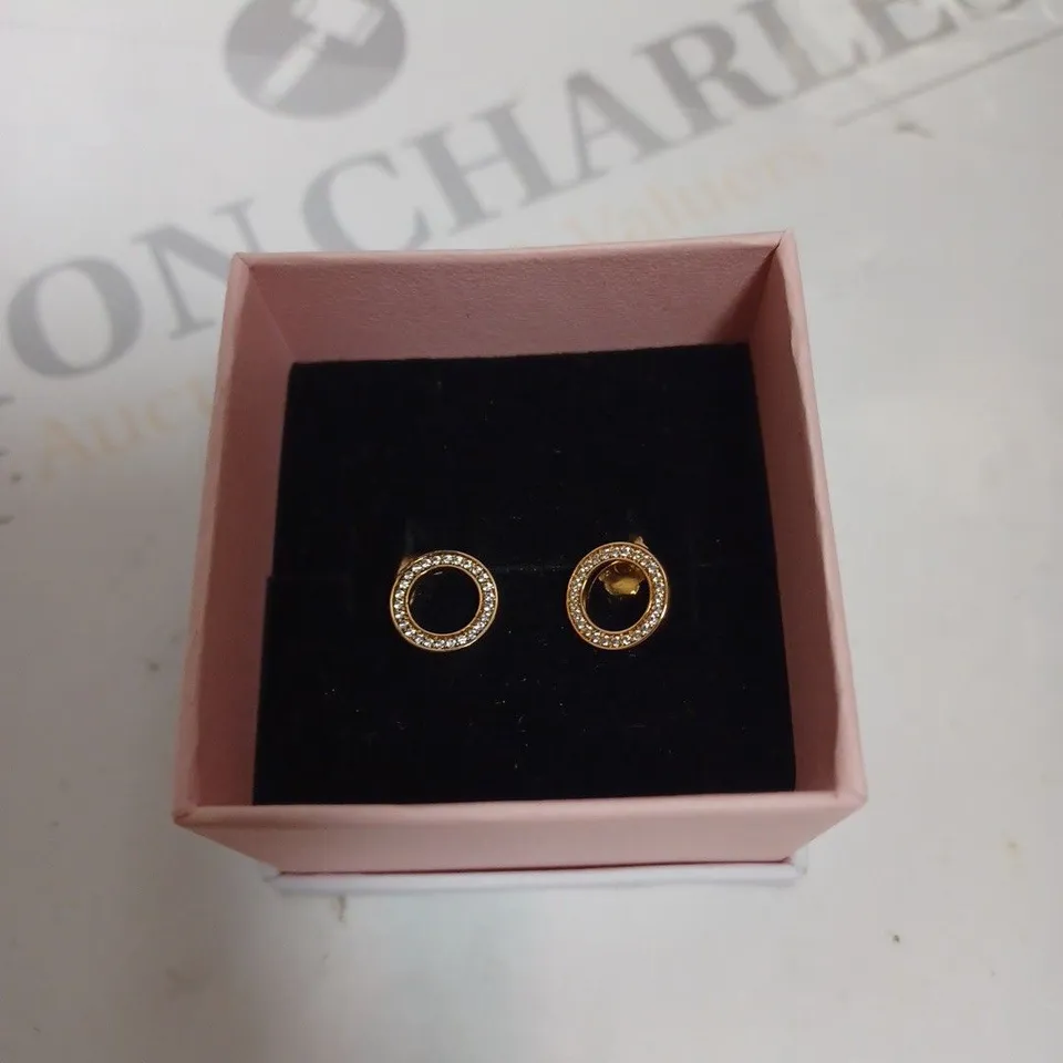 PANDORA STONE CIRCULAR STUD EARRINGS 