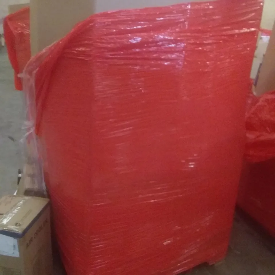 PALLET OF ASSORTED ITEMS INCLUDING FABRIC WARDROBE, GRILL TOOLS, AIR COOLER, MICROWAVE OVEN RACK, WELCOME MAT
