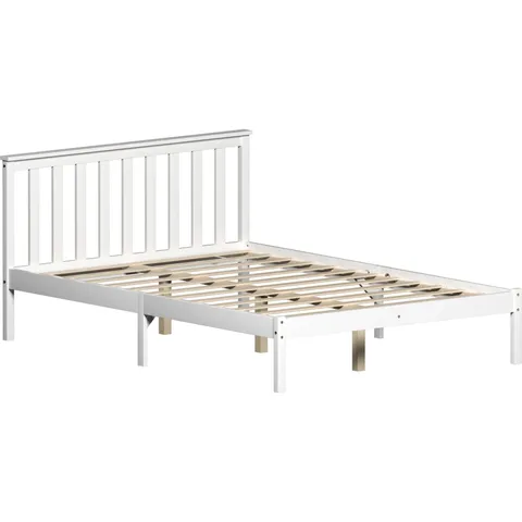 BOXED VIDA DESIGNS MILAN 4FT6 DOUBLE WOODEN BED - LOW FOOT - WHITE