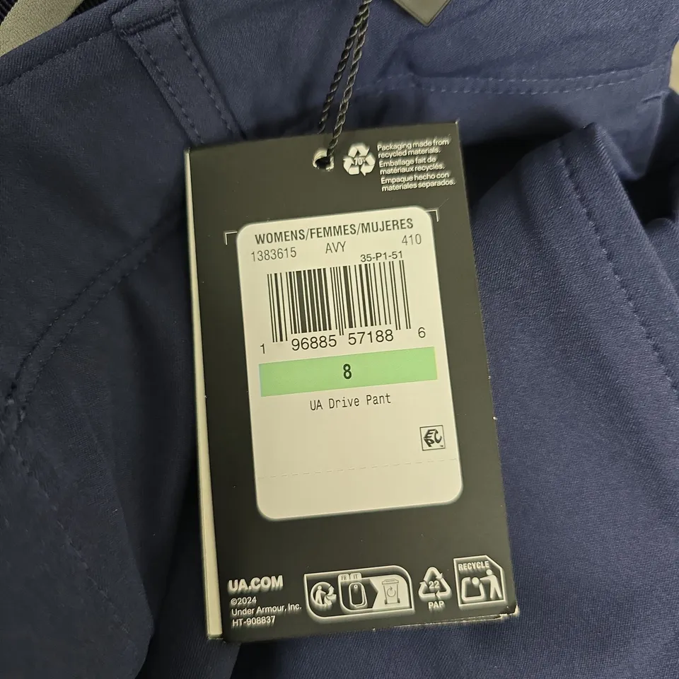 UNDER ARMOUR WOMEN'S UA DRIVE PANT – NAVY, UK 12 (US 8)