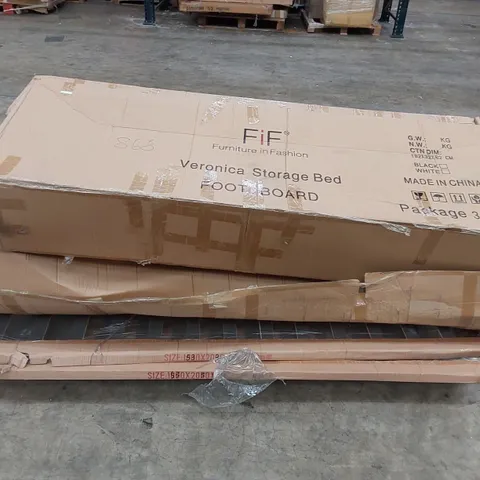 BOXED VERONICA 5FT OTTOMAN STORAGE BED - BLACK (MISSING GAS LIFT PIECE, 5 BOXES)
