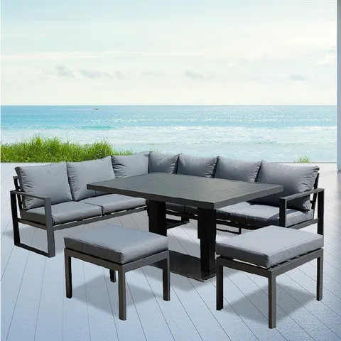 BOXED 8-SEATER ALUMINIUM SAN FRANCISCO DINING SET (2 BOXES)