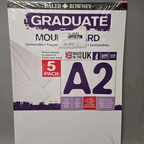 SEALED DALER ROWNEY GRADUATE A2 MOUNT BOARD IN ICE WHITE 5 PACK