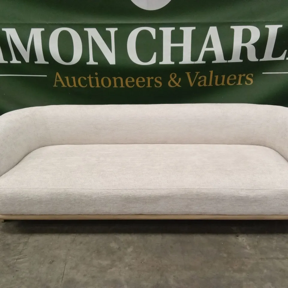 DANETTI FLORENCE NATURAL FABRIC WITH LIGHT WOOD 3 SEATER SOFA RRP £1429