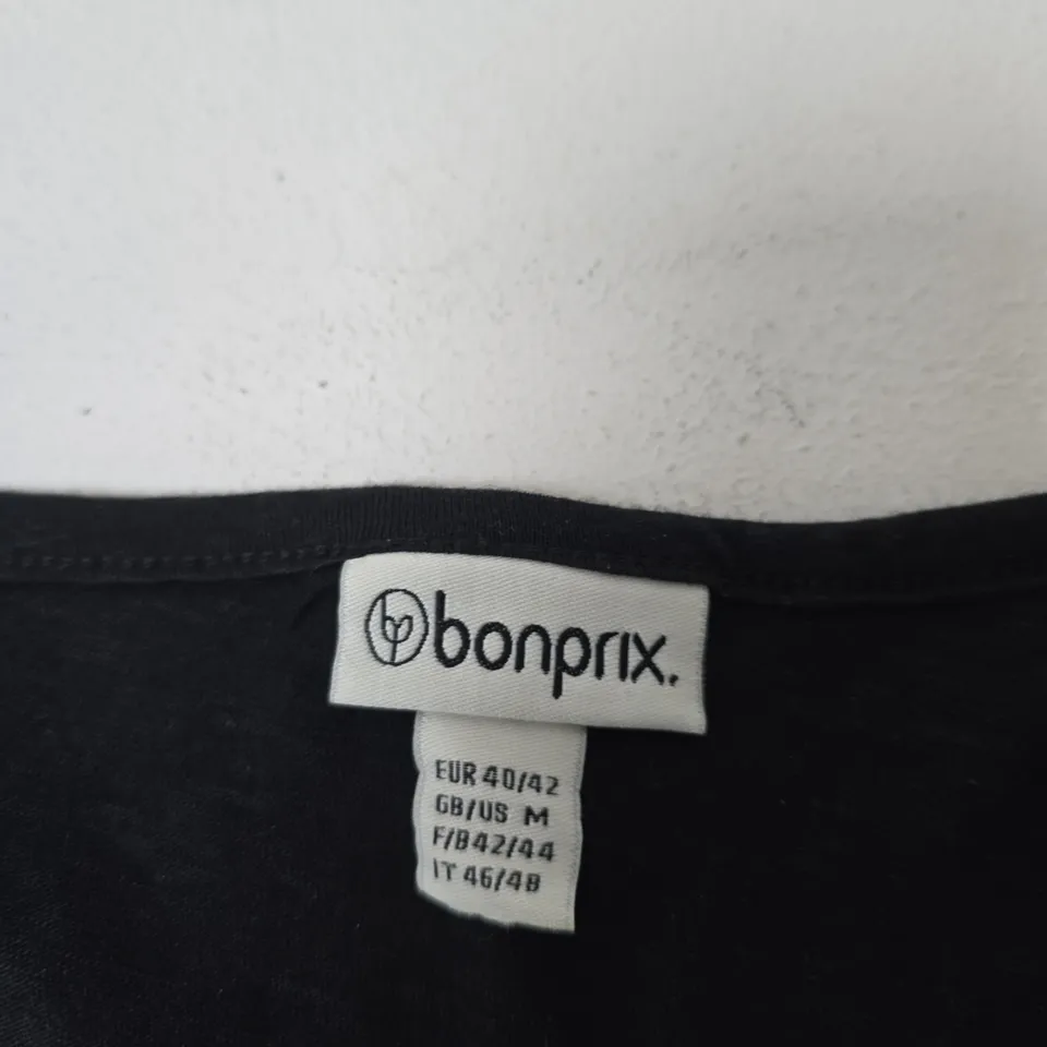 BONPRIX BLACK FLORAL DETAIL DRESS SIZE M