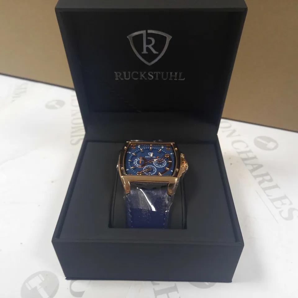 RUCKSTUHL TRIPLE DIAL LEATHER STRAP WRISTWATCH RRP £560