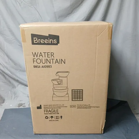 BREEINS SOLAR WATER FOUNTAIN, WITH INSTRUCTIONS. BOXED