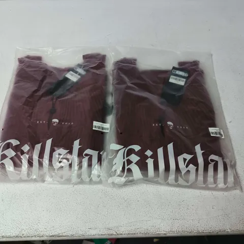 LOT OF APPROXIMATELY 209 BRAND NEW KILLSTAR DUSK EMPRESS KNIT TOPS IN RED - VARIOUS SIZES