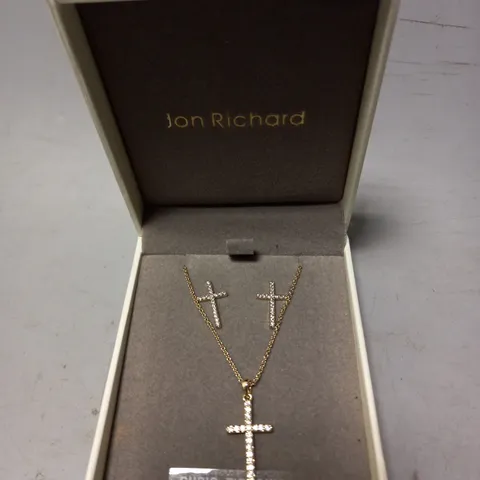 JON RICHARD CROSS NECKLACE AND EARRING SET