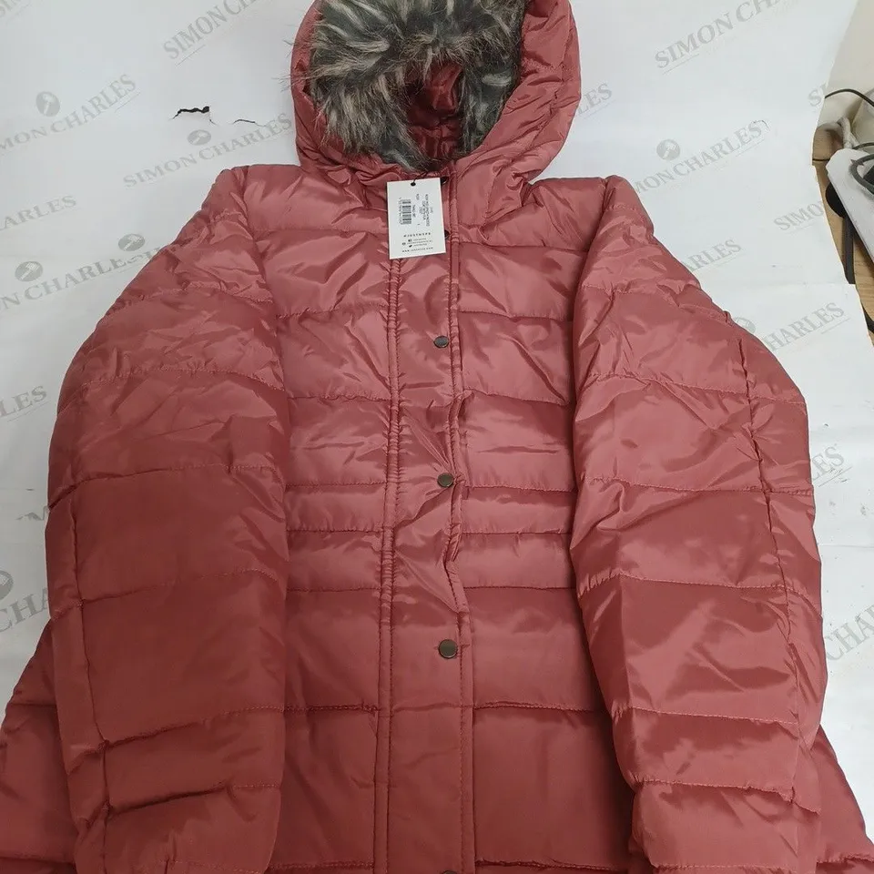 HYPE ROSY MID LENGTH PADDED COAT WITH FUR CREST - UK 8