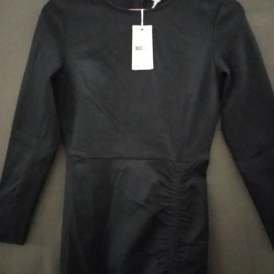 BODEN RUCHED SIDE JERSEY DRESS IN BLACK - UK 12P